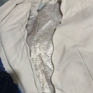 Cream Blazer with Patterned Lining